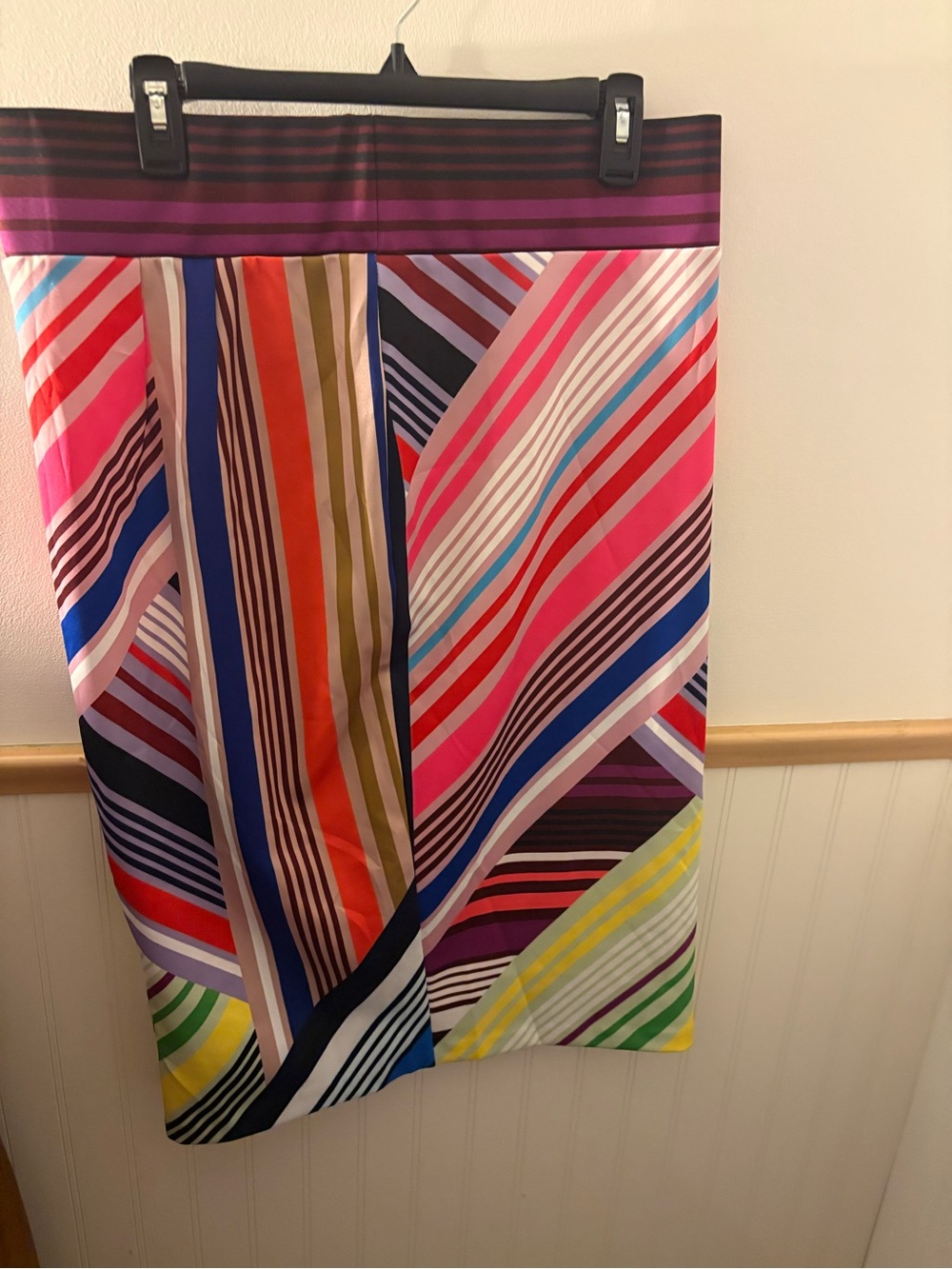 Eloquii Multicolor Geometric Stripe Pencil Skirt Size 14